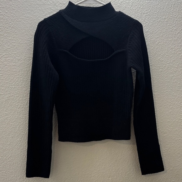 Hers & Mine Tops - Black Ribbed Cutout Women Top